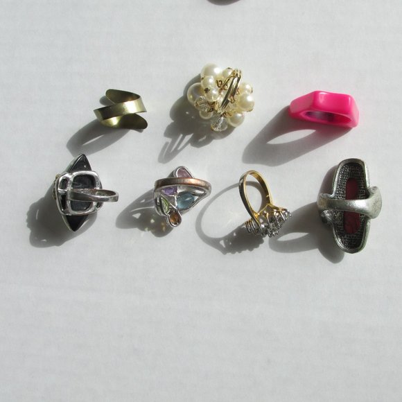 Collection Lot Bundle 14 Costume Jewelry Rings Size 6-6.75 - Picture 8 of 14